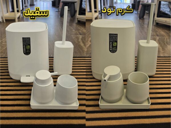 ست 5 پارچه کنتراست مدل 9900 مخملی مات