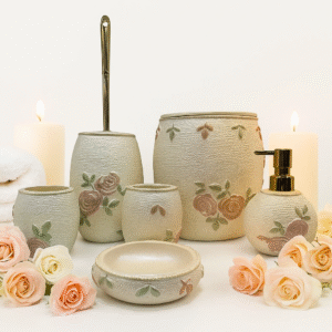 ست سرویس بهداشتی مدل گل رز